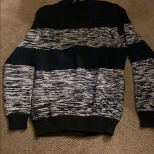 Black/white heavyweight wool sweater.